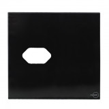 Placa p/ 1 Tomada 4x4 - Novara Glass Preto Grafite